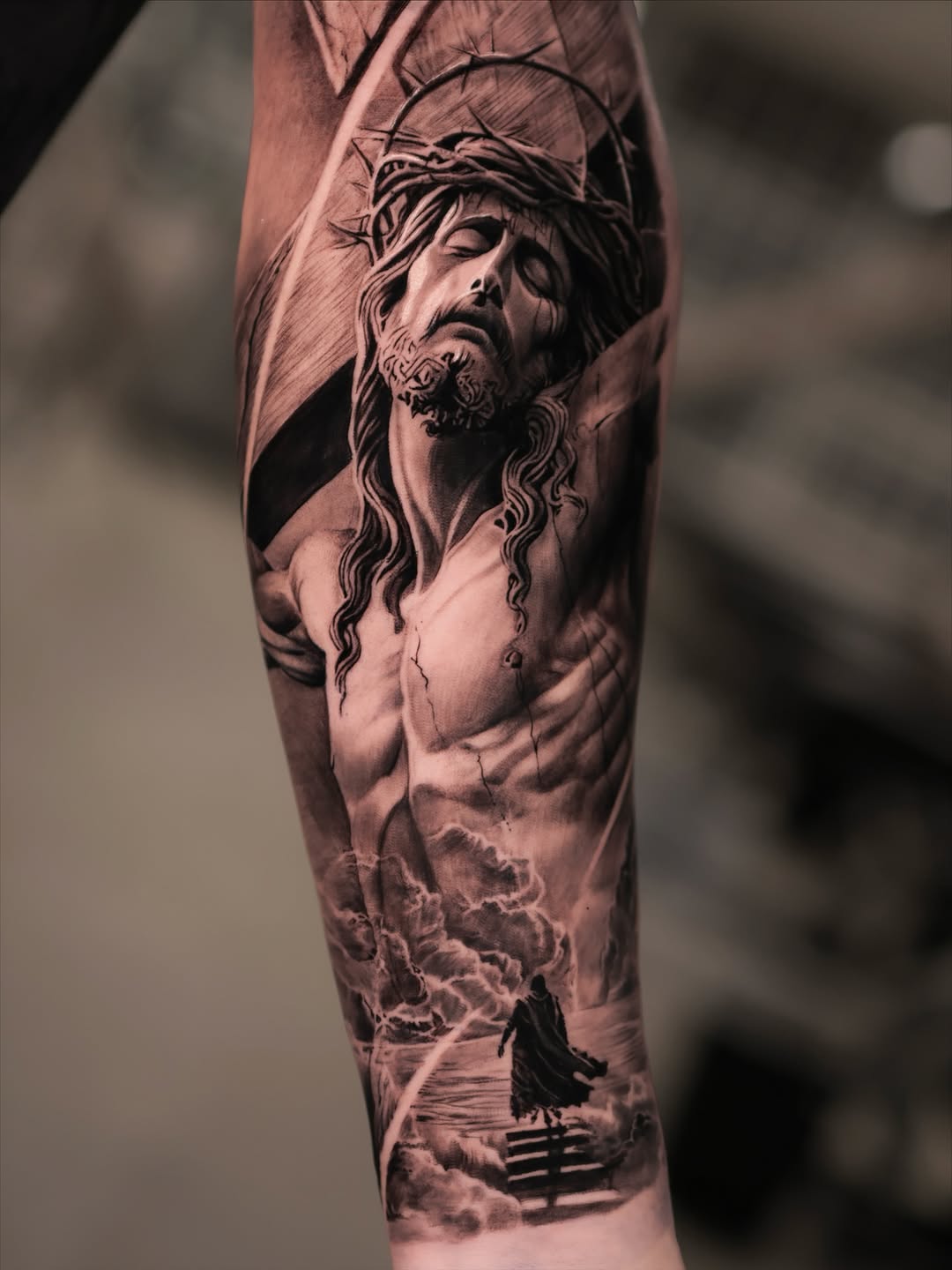 Tattoo by @tattooist_reset β realism, black_and_grey