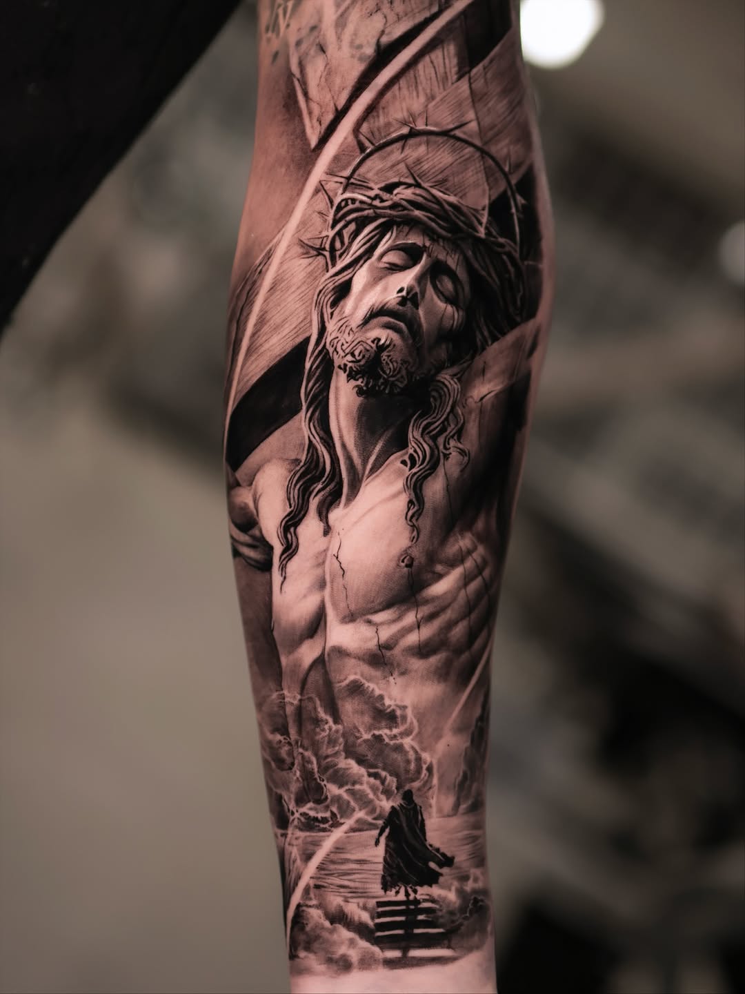 Tattoo by @tattooist_reset β realism, black_and_grey