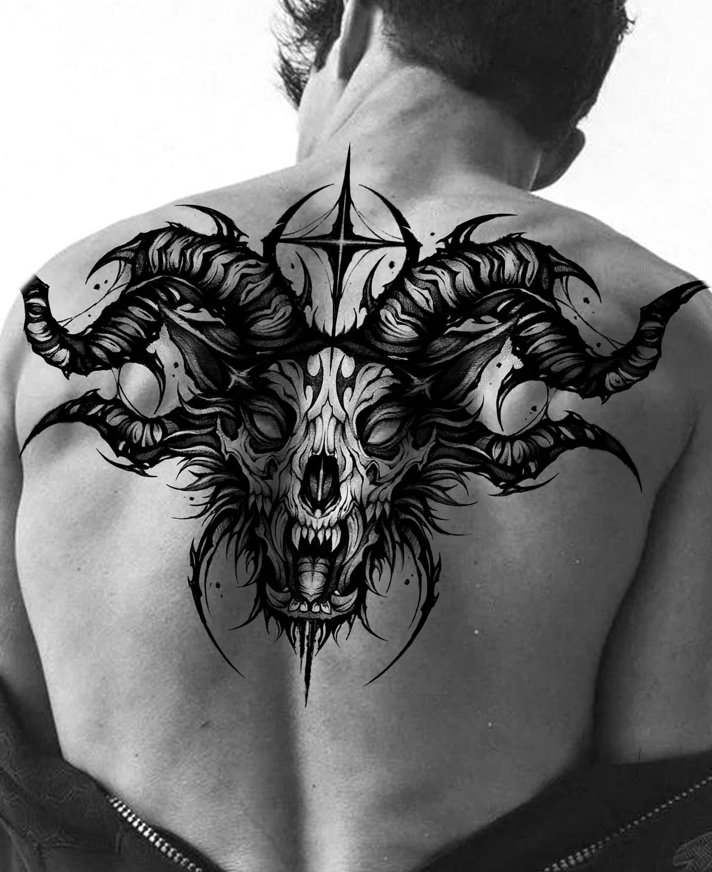 Tattoo by @kim9ang — black_and_grey, dark_realism