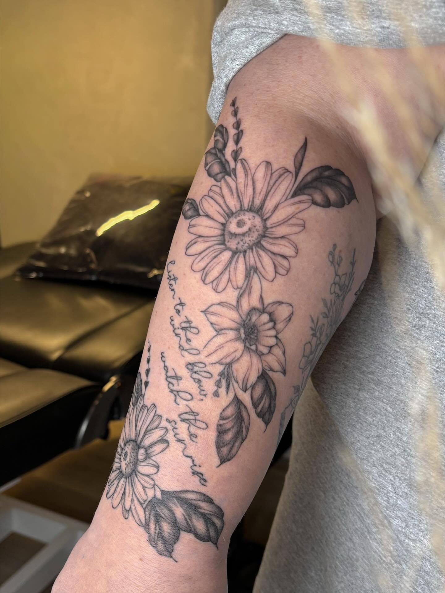 Tattoo by @persephoneink_ — black_and_grey