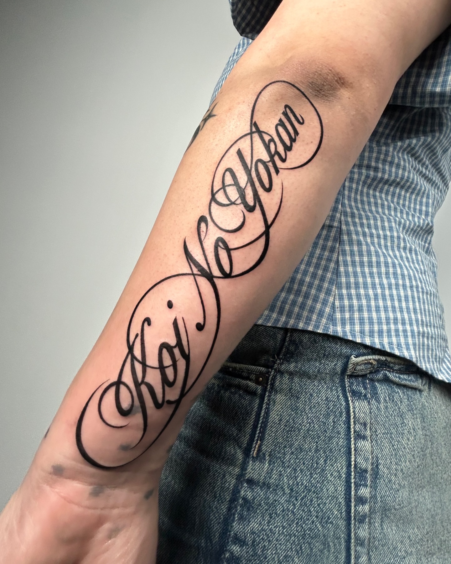 Script lettering lettering script tattoo on the forearm by ♡ hayley ♡