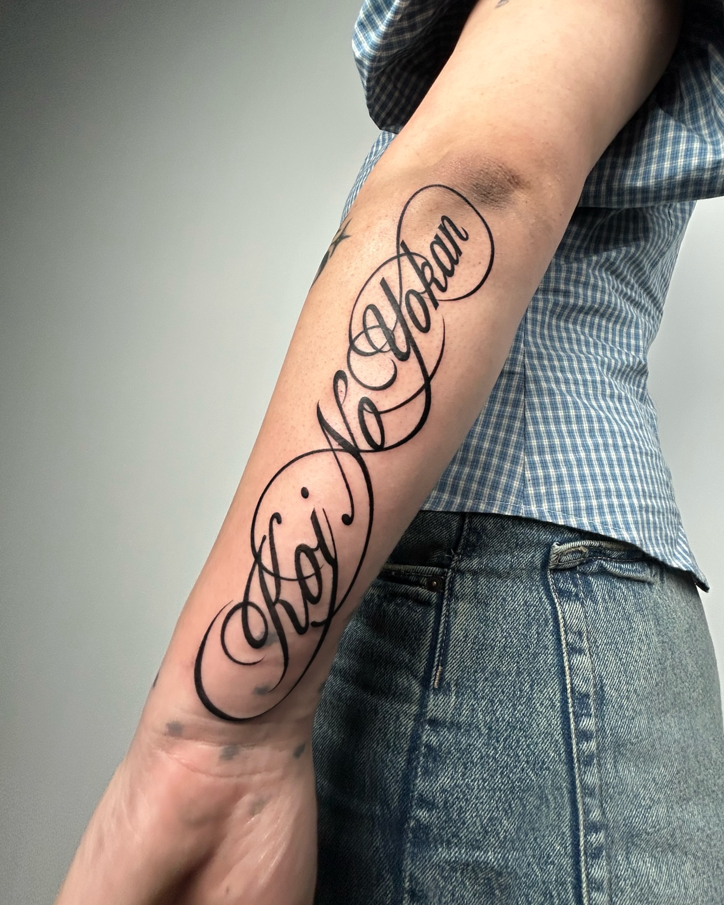 Tattoo by @hayleybayleytattoos — lettering_script