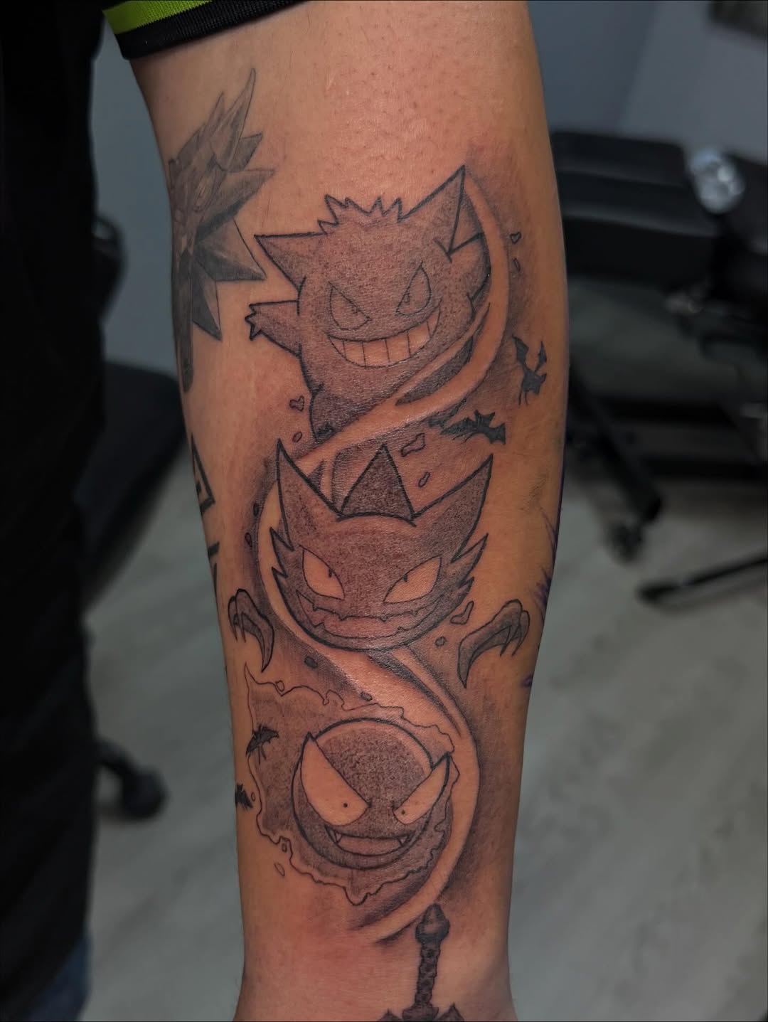 Tattoo by @tofuskintattoo — anime, black_and_grey