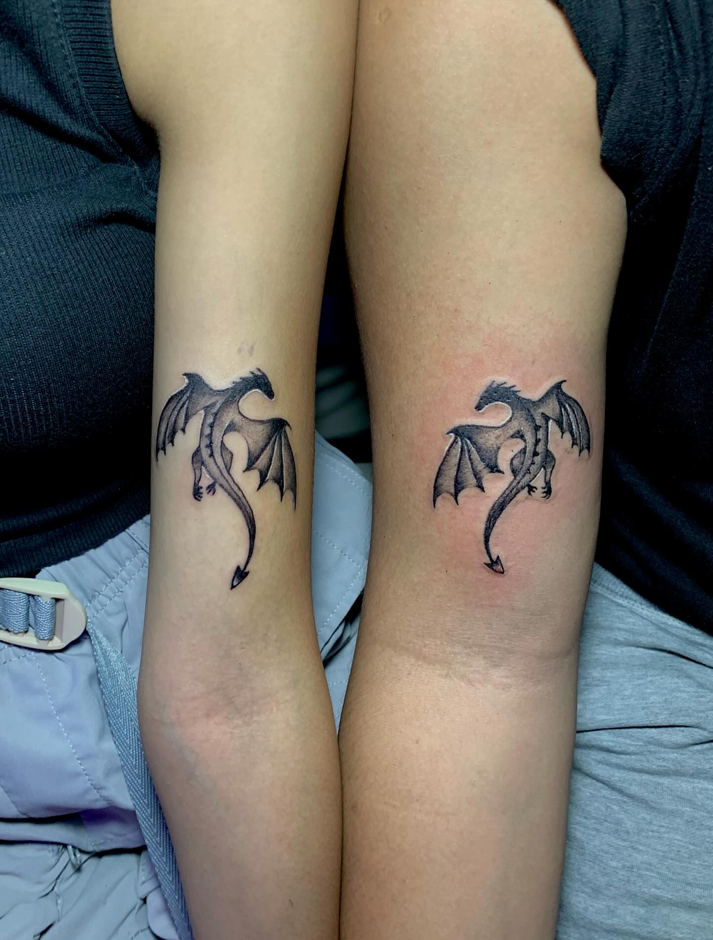 Dragon black and grey tattoo on the forearm by Gerd thINK_TATTOO