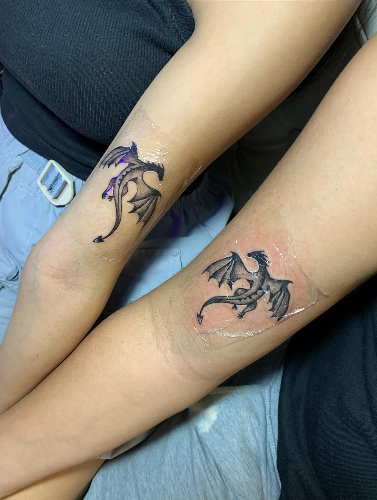 Dragon black and grey tattoo on the forearm by Gerd thINK_TATTOO