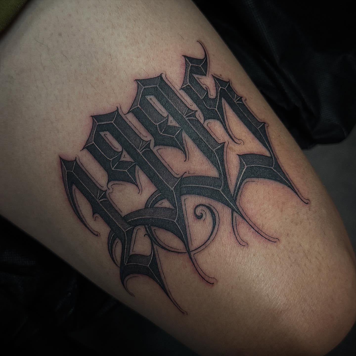 Tattoo by @dopeletterstattoo — lettering_script