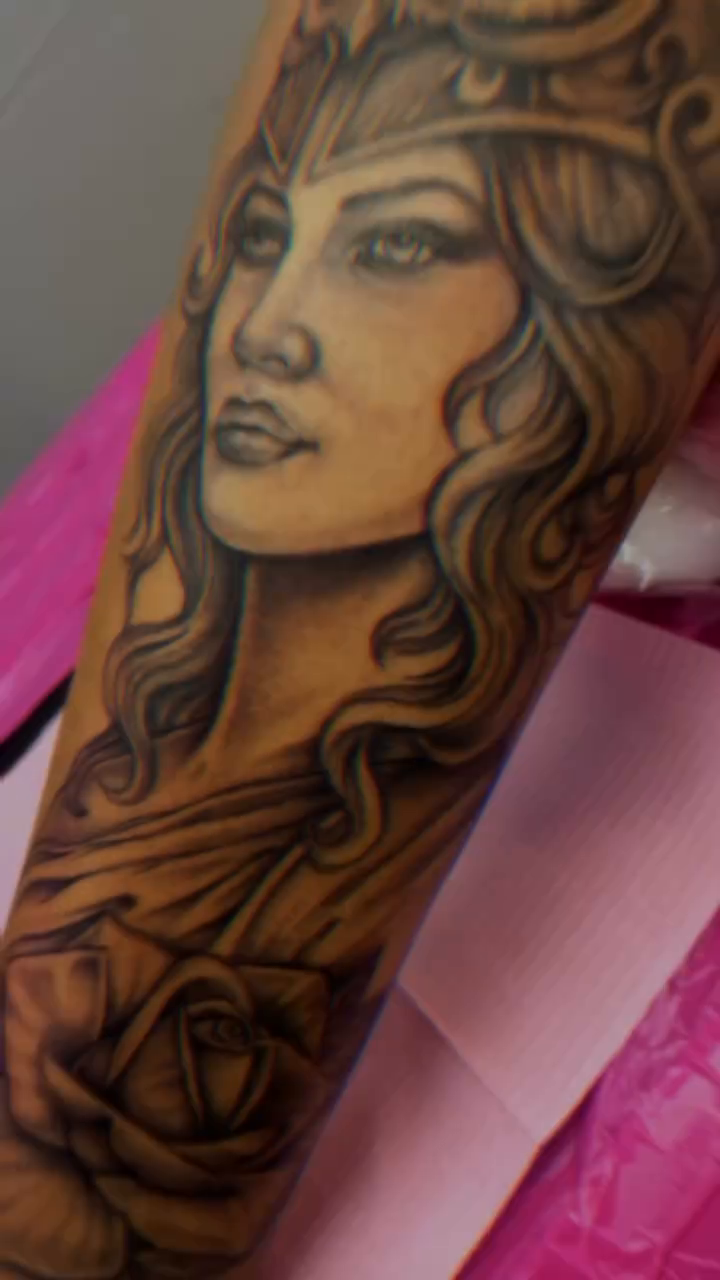 Tattoo by @inknpaint.society β realism, black_and_grey
