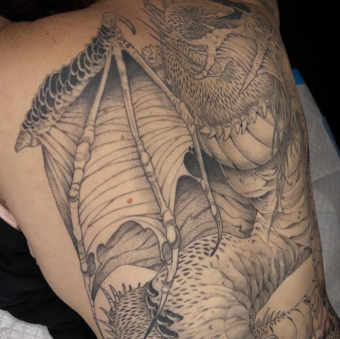 Tattoo by @revoltingworship β black_and_grey, realism