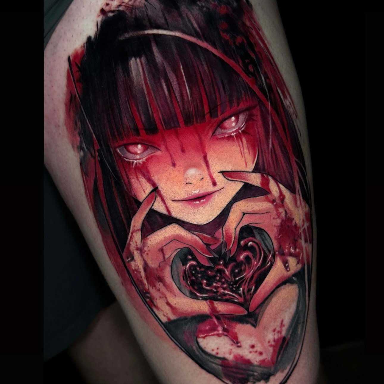 Tattoo by @molinatattoo — anime, dark_realism