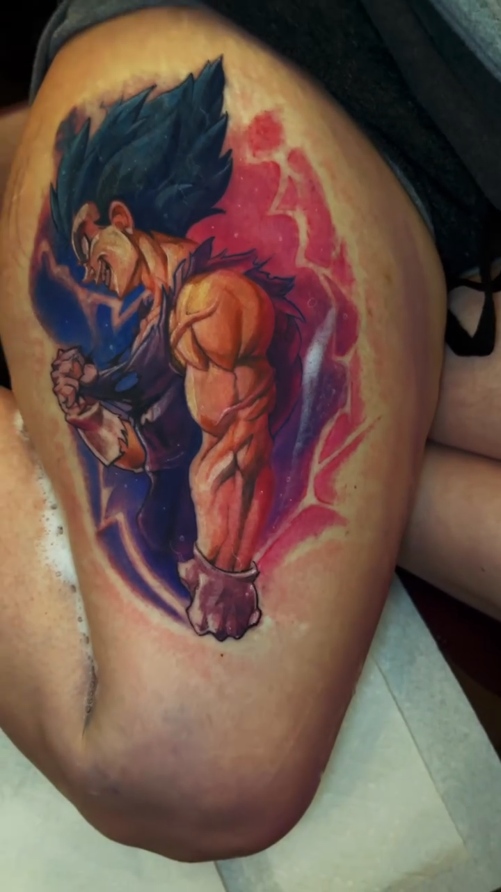 Goku and Vegeta anime tattoo by Derrick Joe tattoos