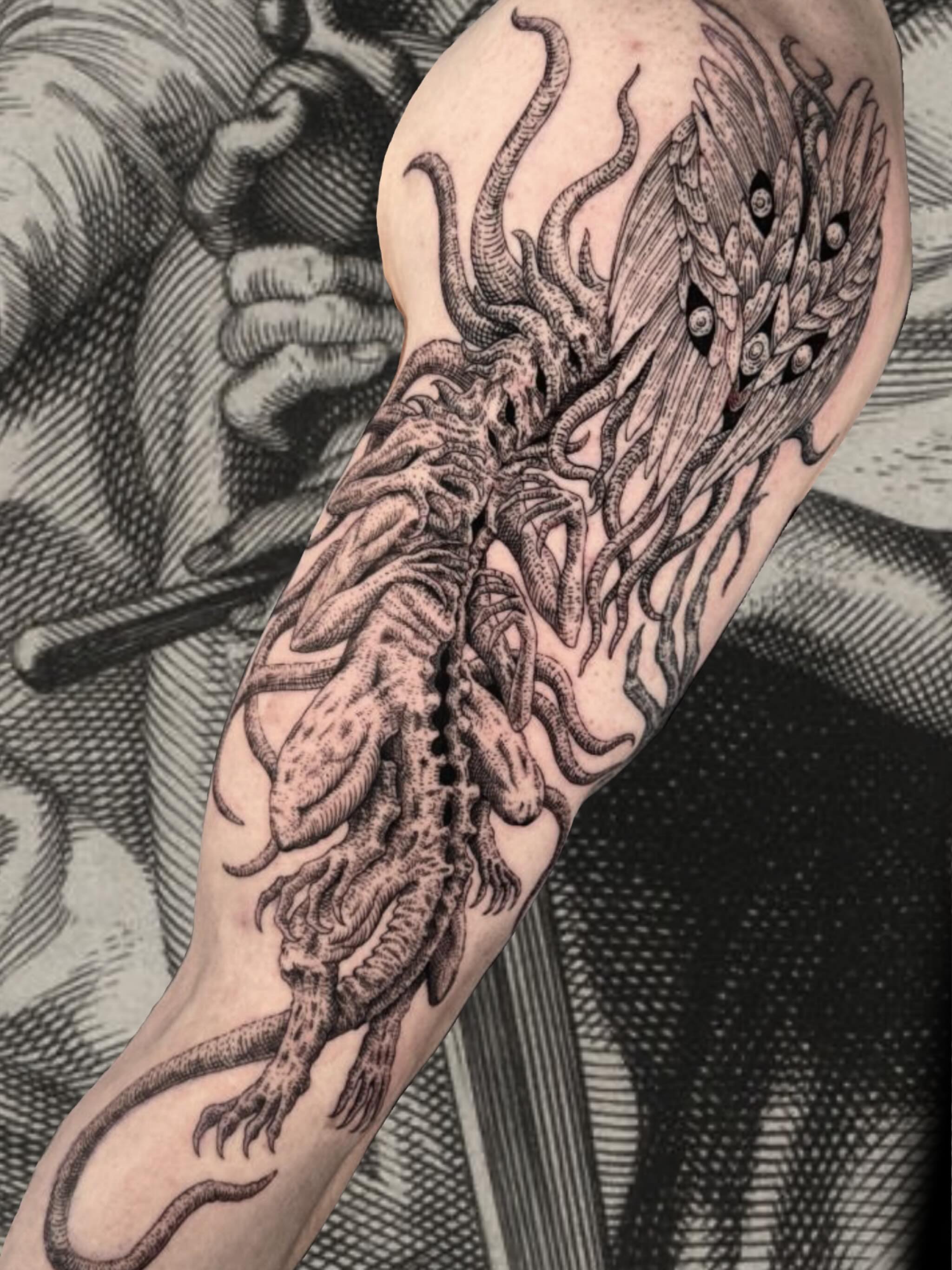 Tattoo by @kritrv — black_and_grey, realism
