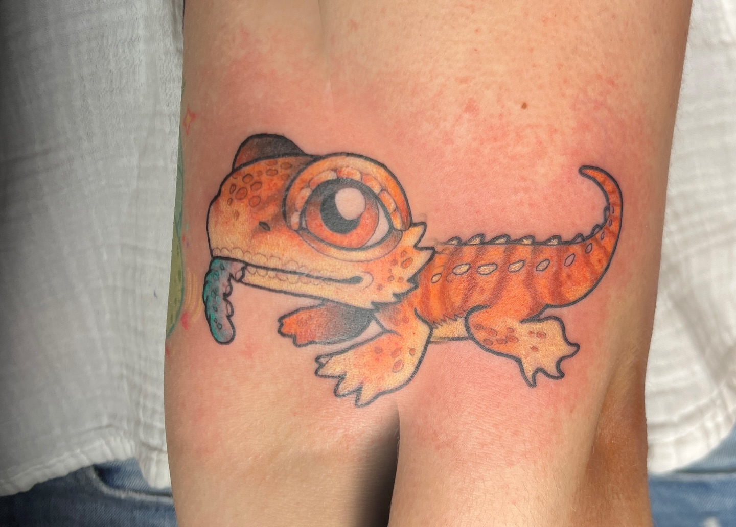 Bearded dragon realism tattoo on the forearm by BELLIE ✧ Tattoo Artist