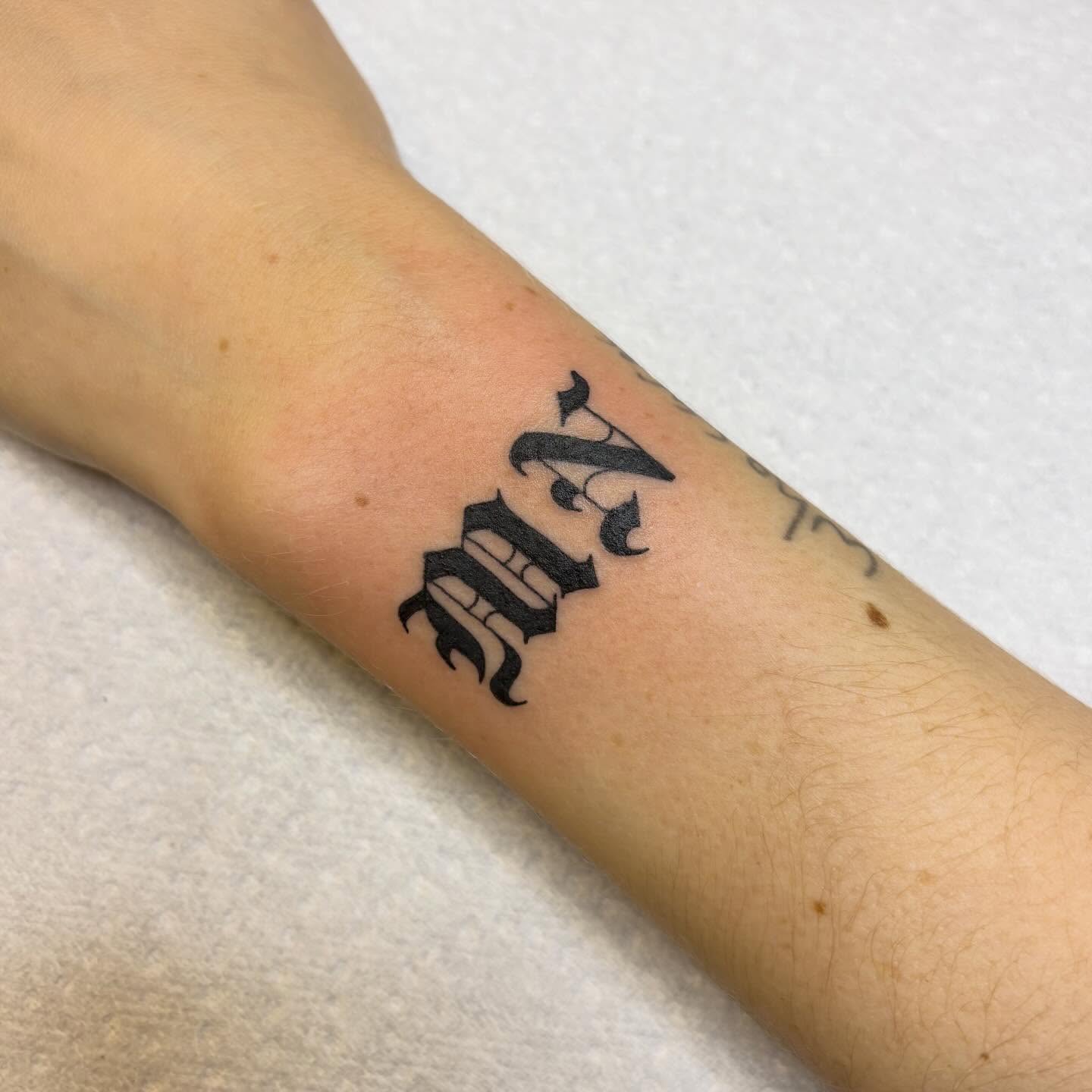 Lettering lettering script tattoo on the forearm by ♥ Allie Moon ♥