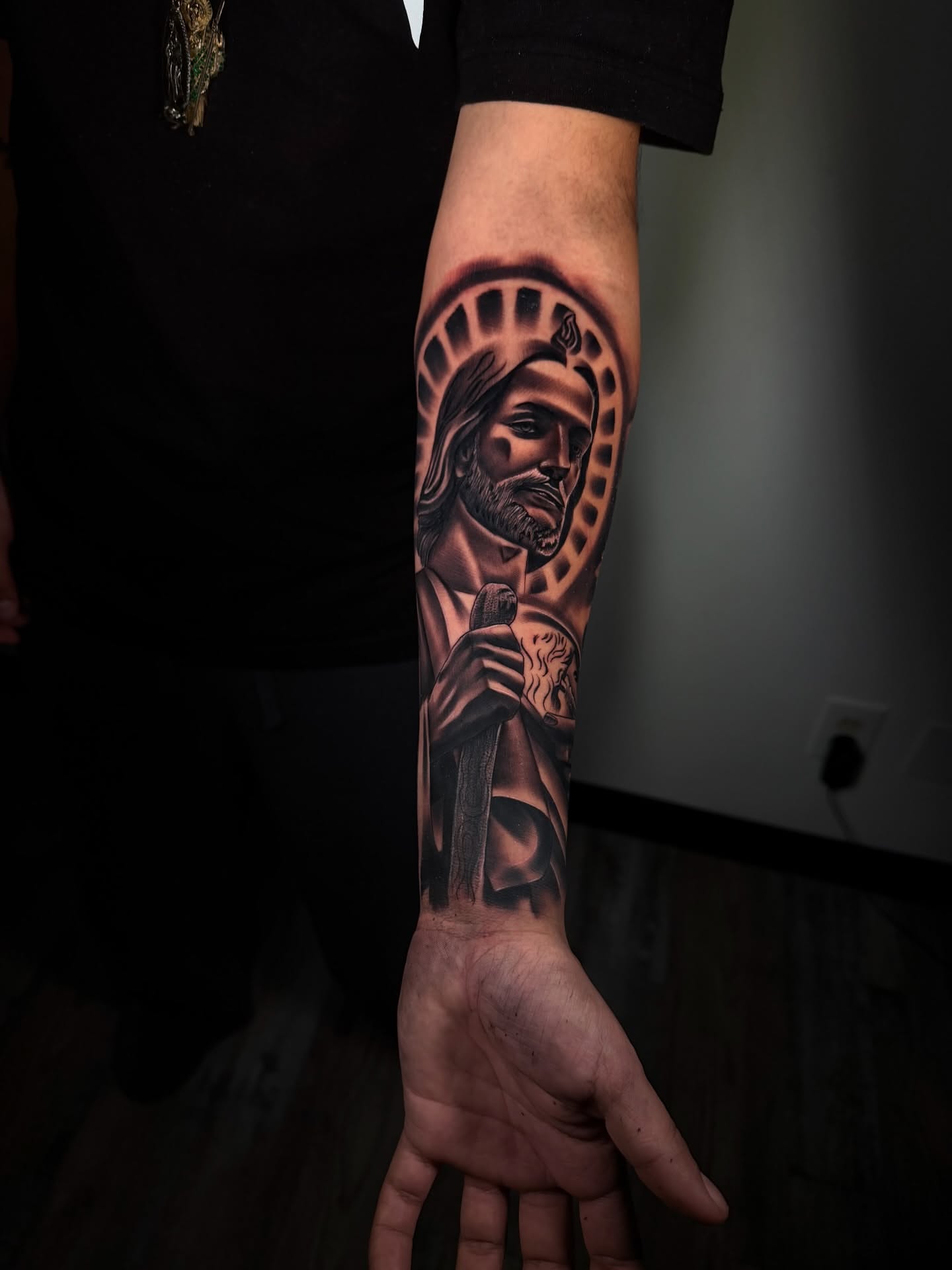 Tattoo by @aaron.tattoos — black_and_grey