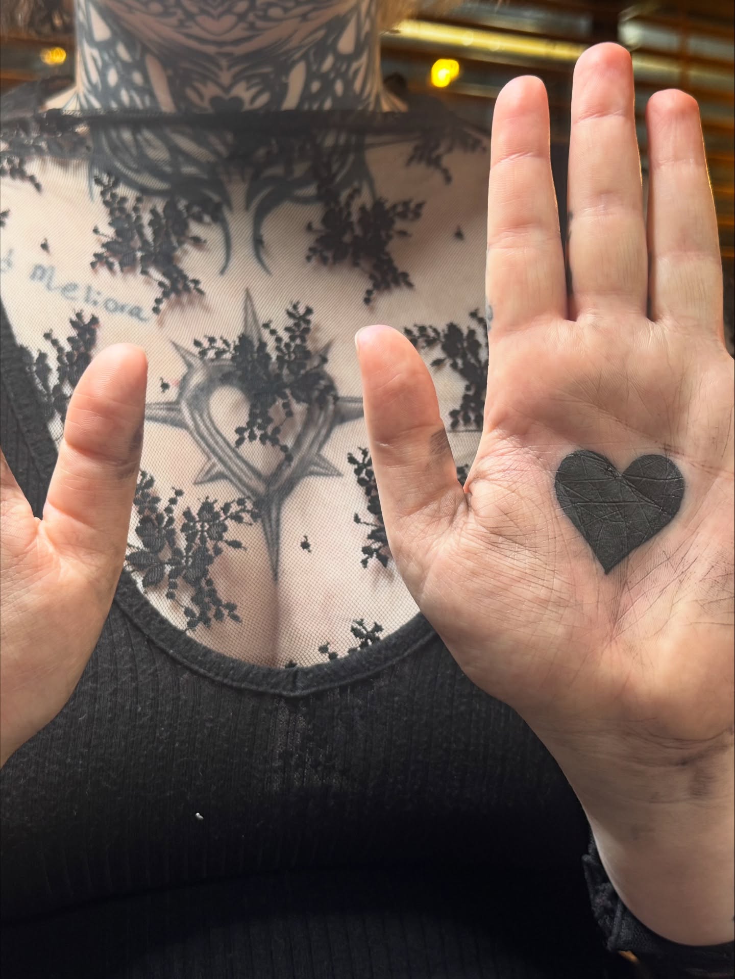 Heart black and grey tattoo on the hand by Teagan Rachel, Millcreek, Utah