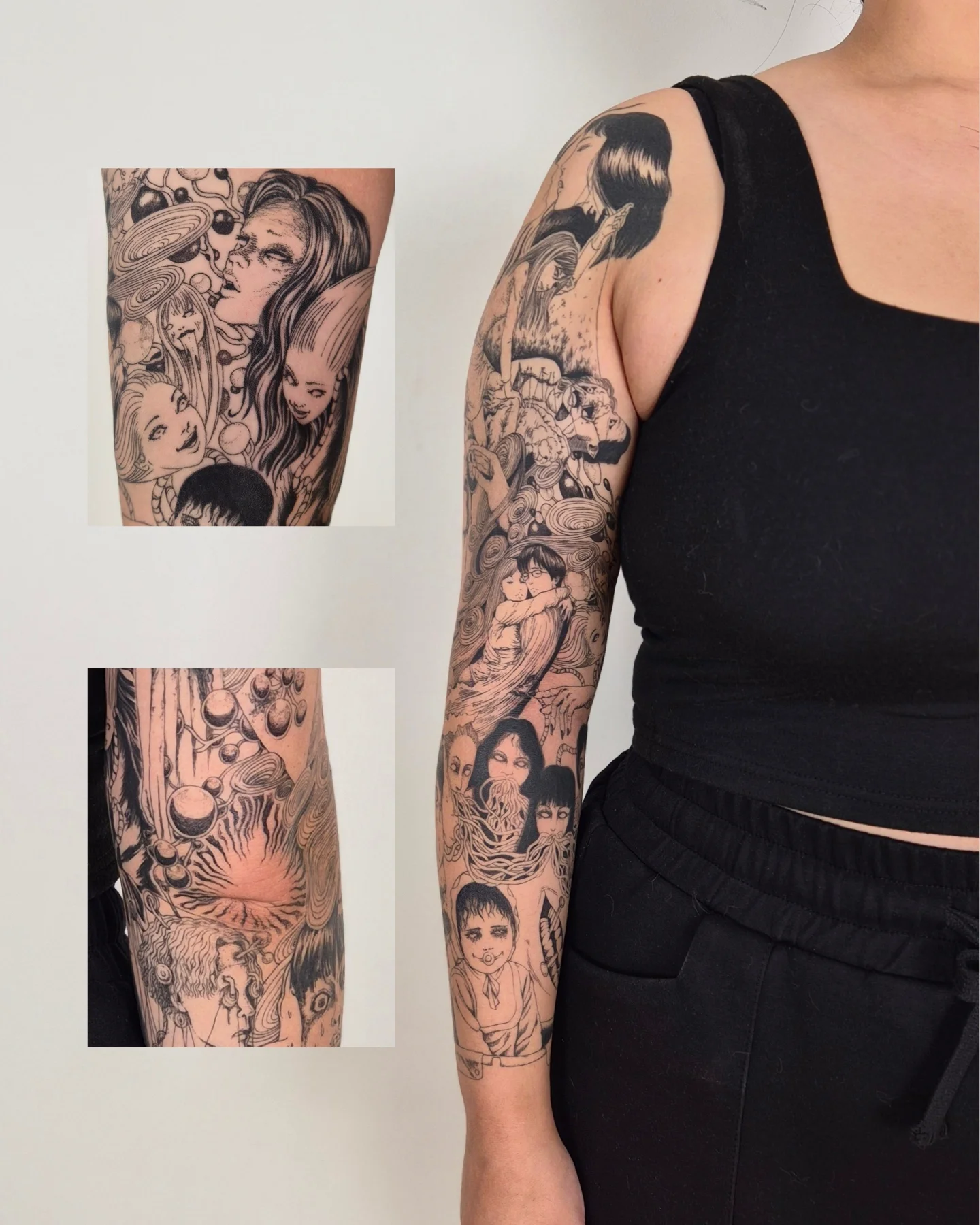 Anime-inspired characters anime tattoo on the forearm by Sophorn Long (soapy)