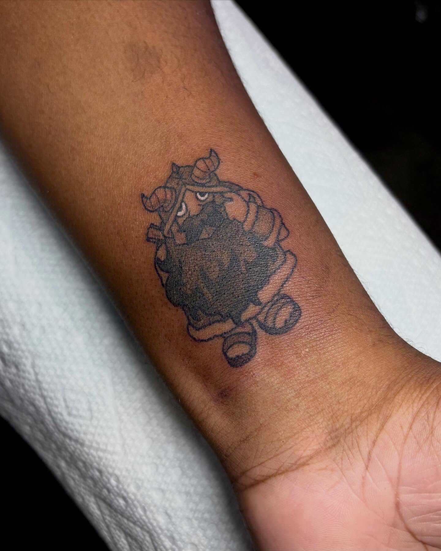 Samurai warrior black and grey tattoo on the forearm by ⓣⓞⓡⓘ, Bangor, Maine