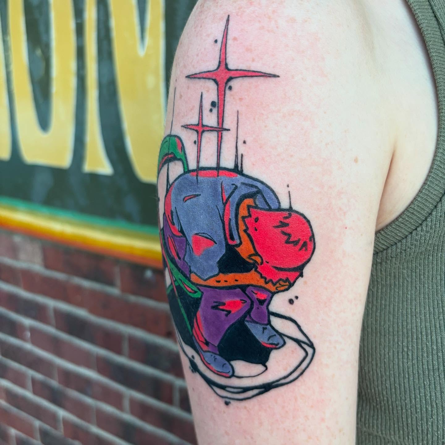 Abstract figure dotwork tattoo on the forearm by Ghost Ham Tattoos