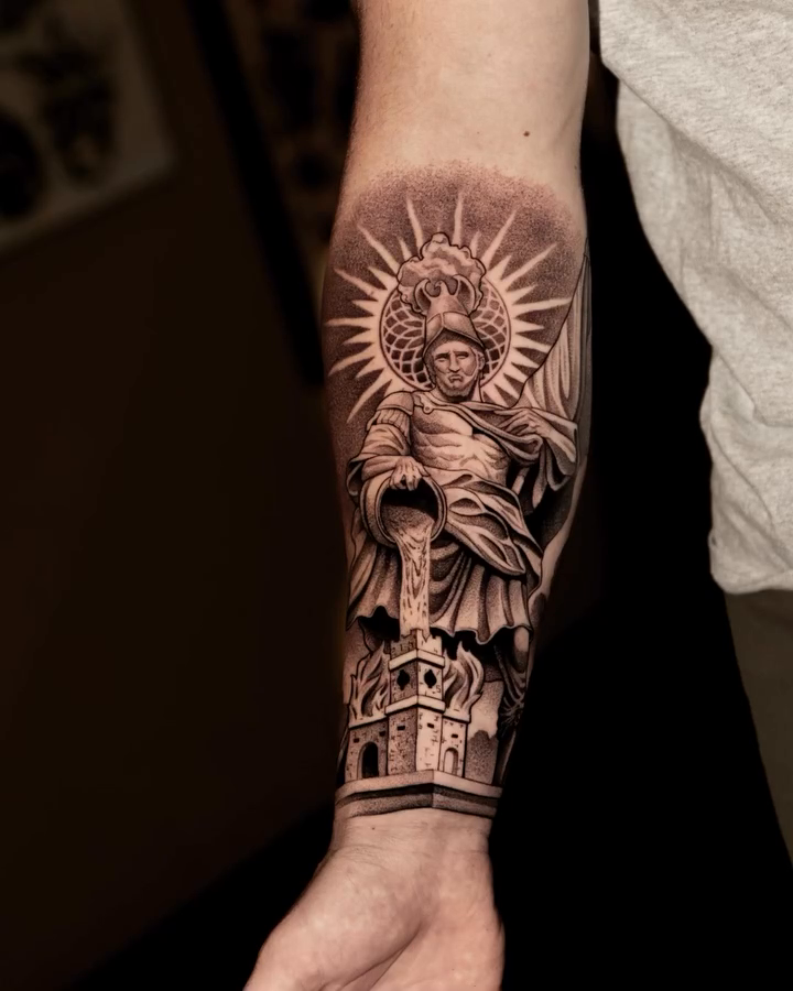 Statue of Liberty realism tattoo by John Perez