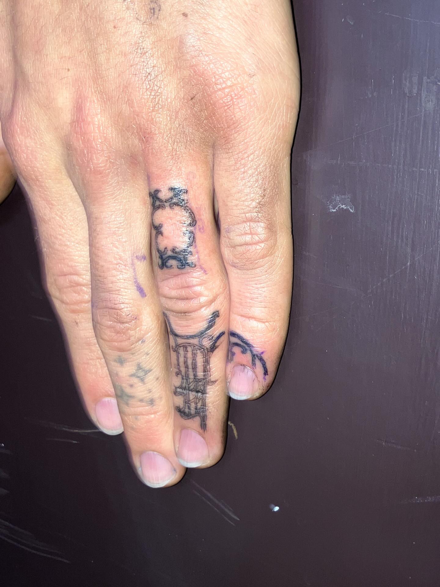 Lettering lettering script tattoo on the hand by Sashka