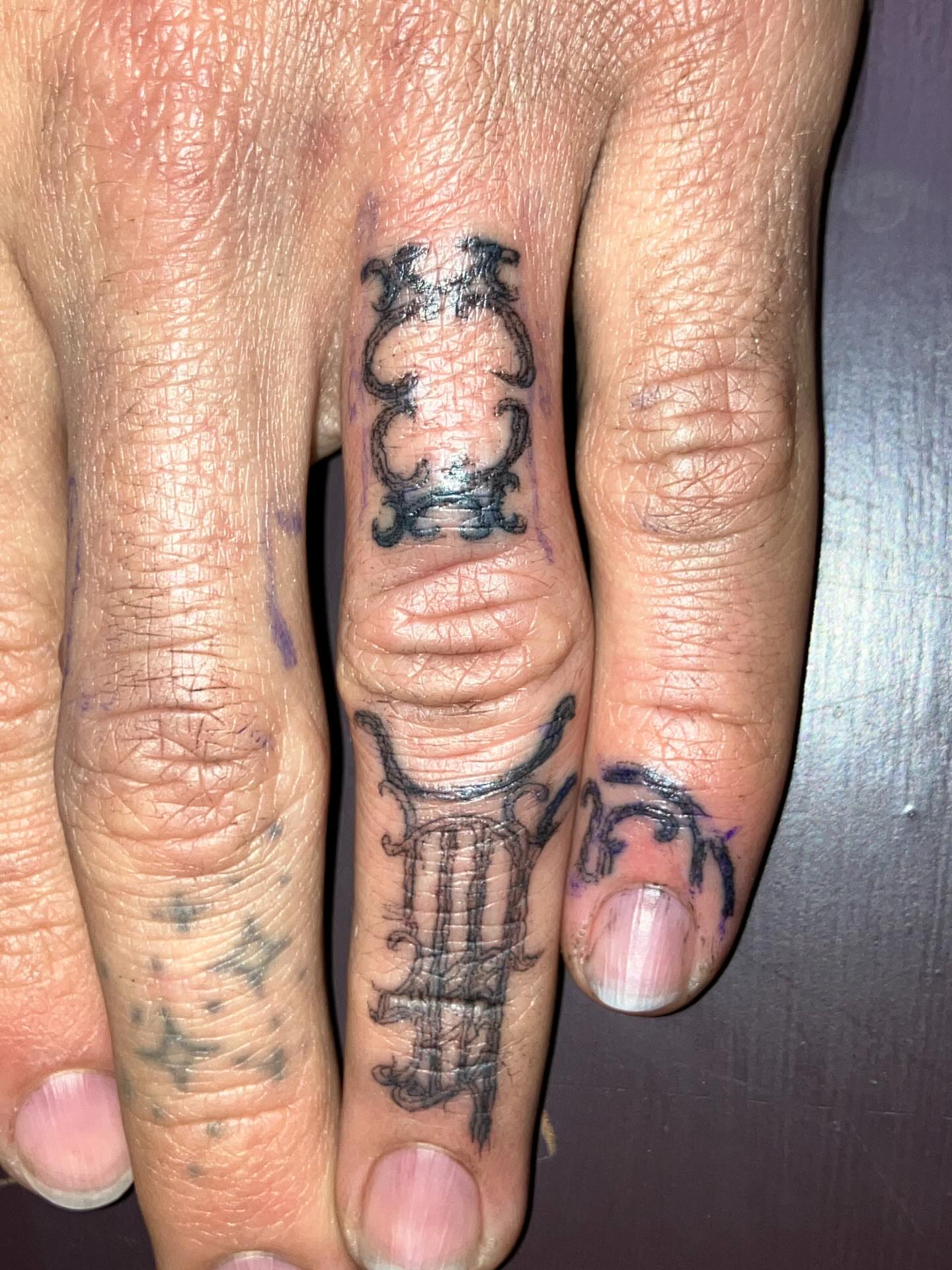 Lettering lettering script tattoo on the hand by Sashka