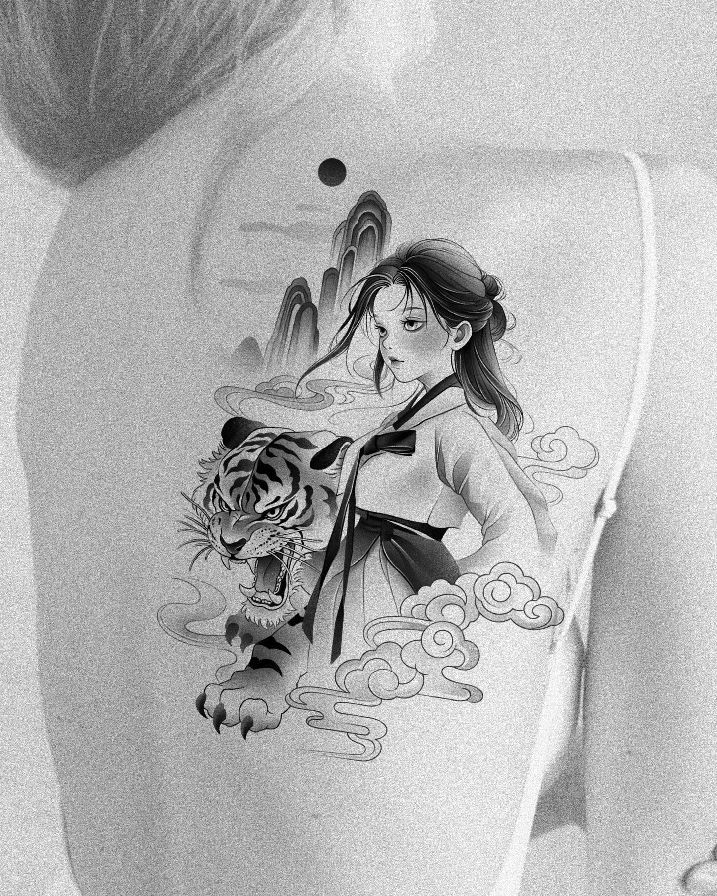 Tattoo by @live_tattooer — black_and_grey, realism