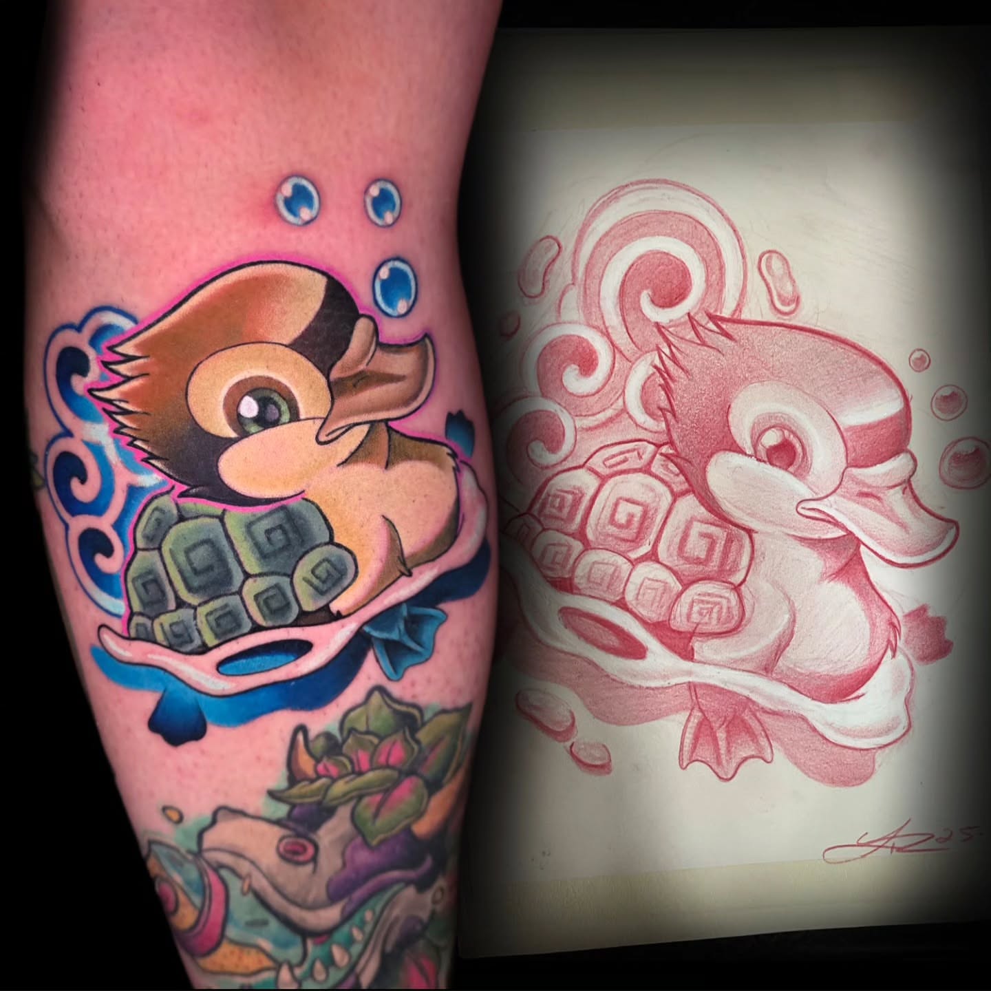 Chibi chipmunk American traditional tattoo on the forearm by Levi Ropp, Findlay, Ohio