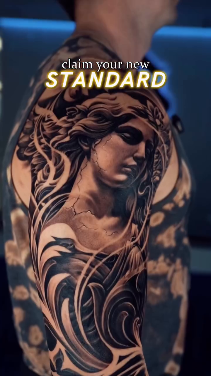 Woman and water realism tattoo by Fernando Andrade Jr