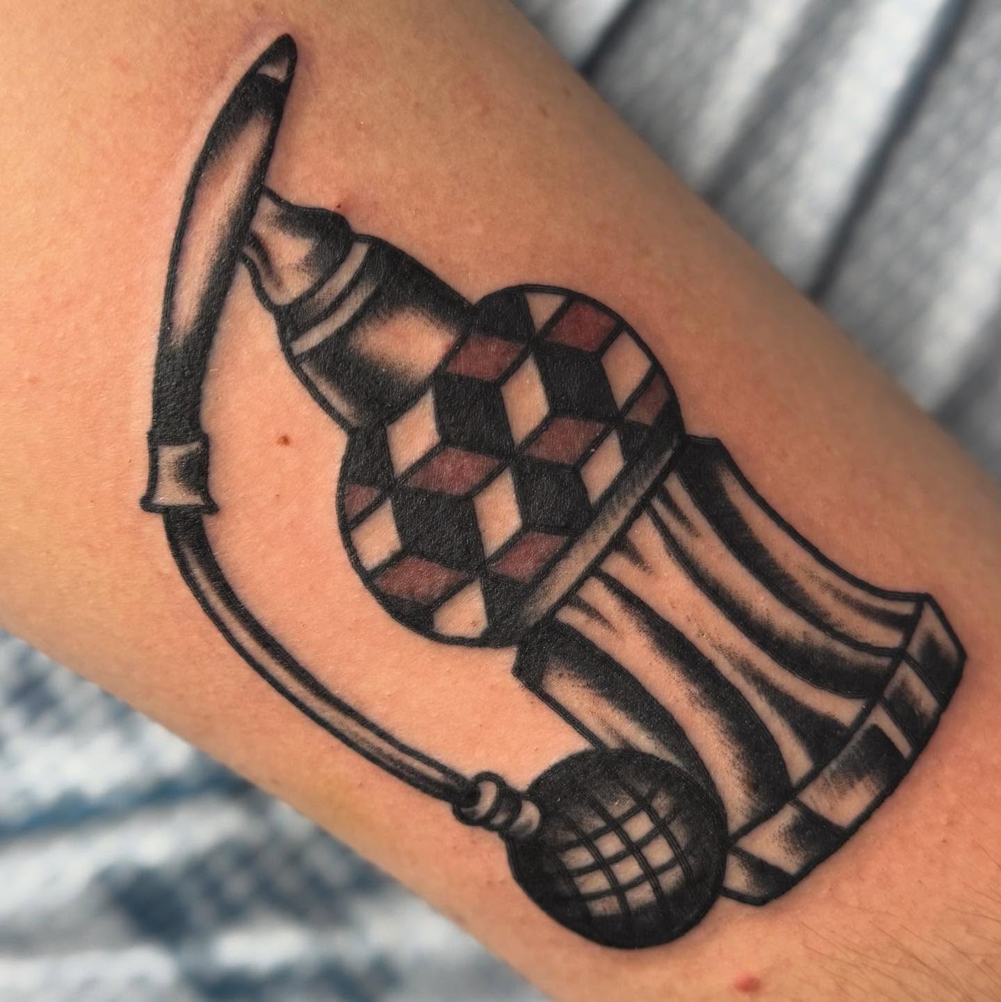 Tattoo by @rev.claytattooer — black_and_grey