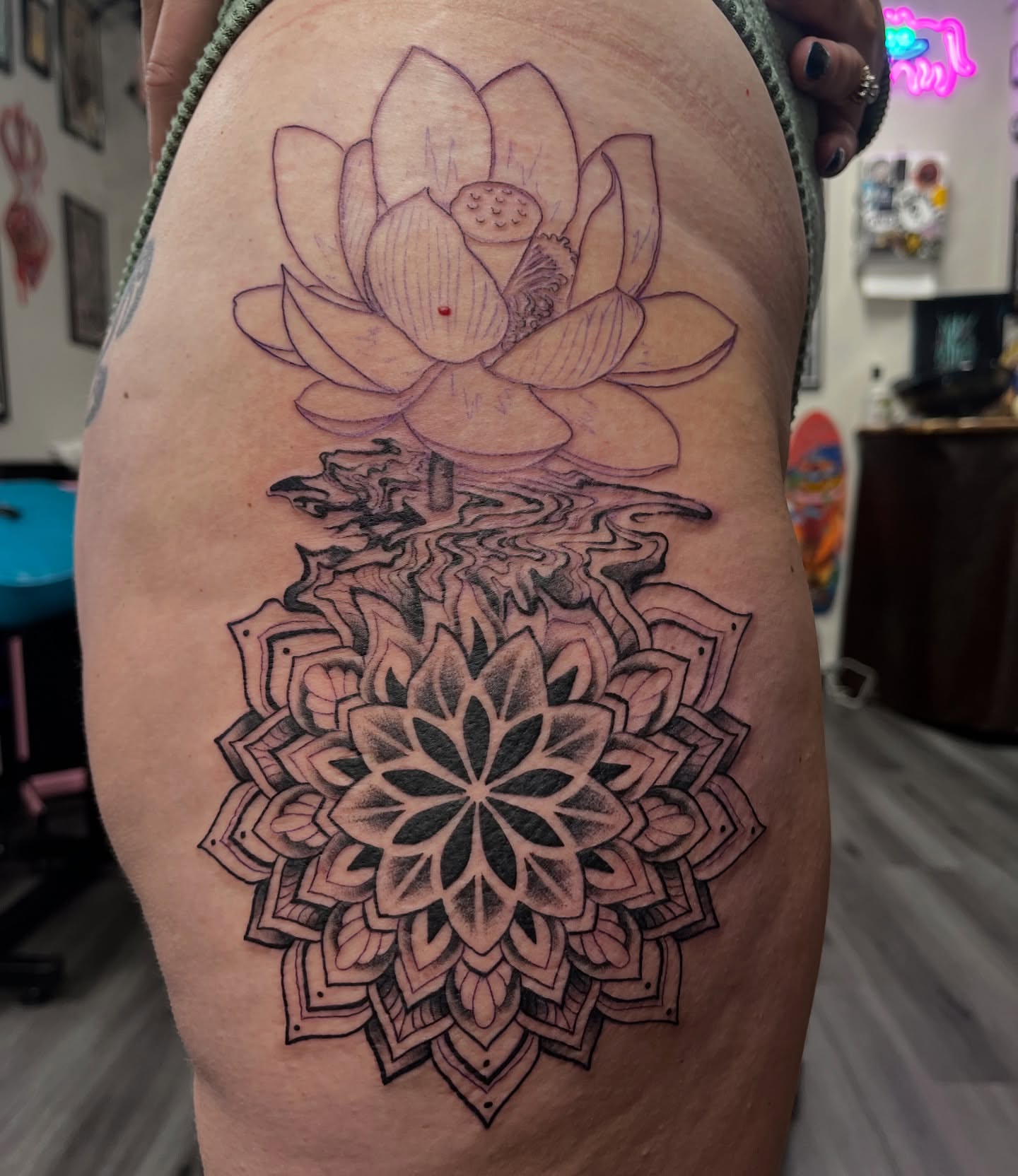 Tattoo by @lowkeydesignsva — black_and_grey, geometric