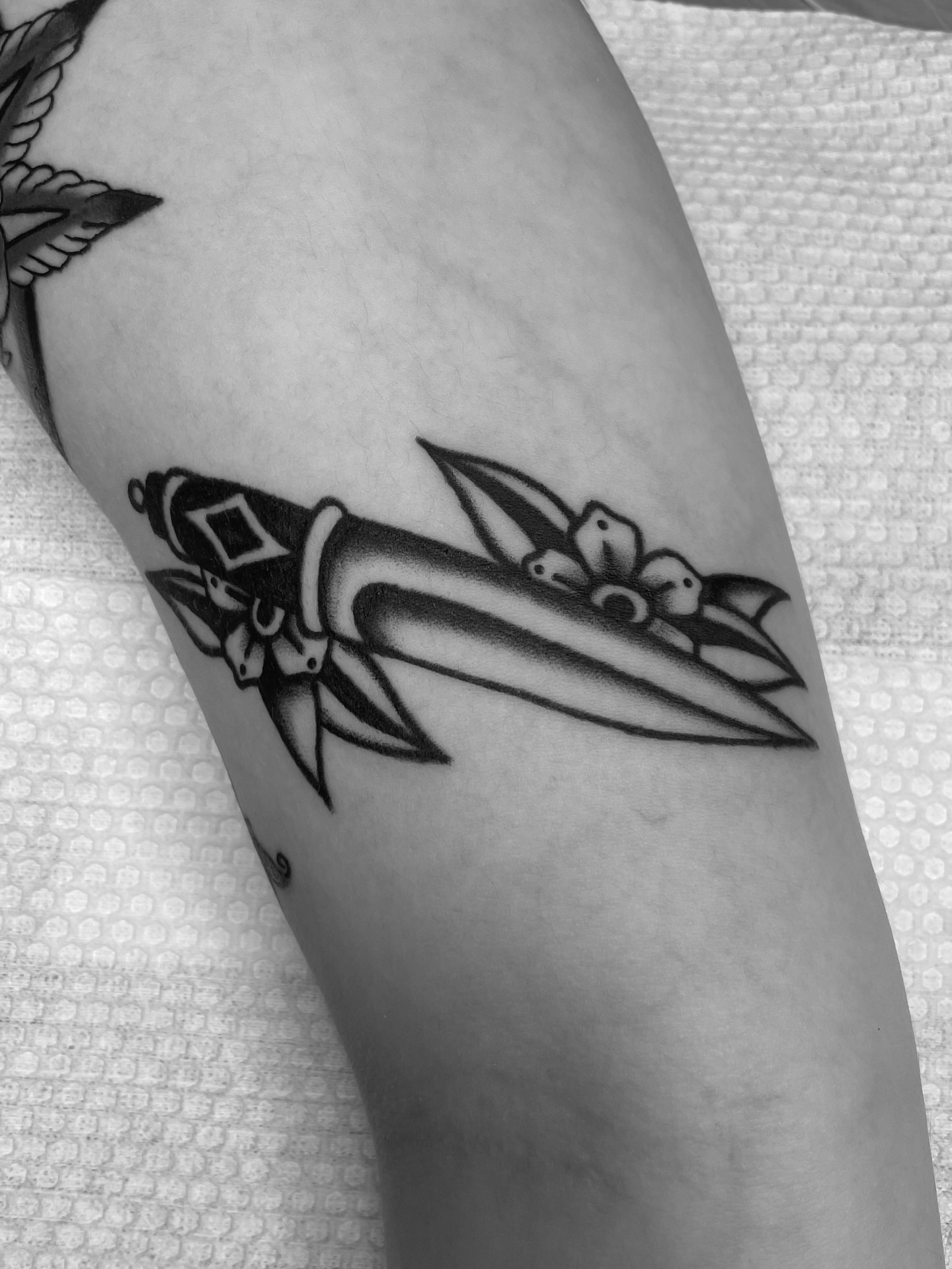 Tattoo by @hontraditional — black_and_grey