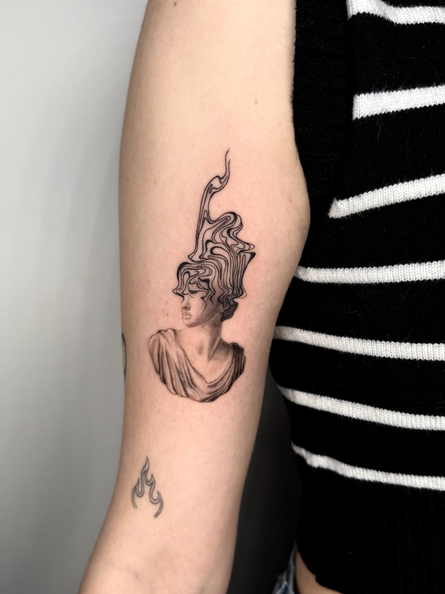 Tattoo by @emogirltattoo — black_and_grey, realism