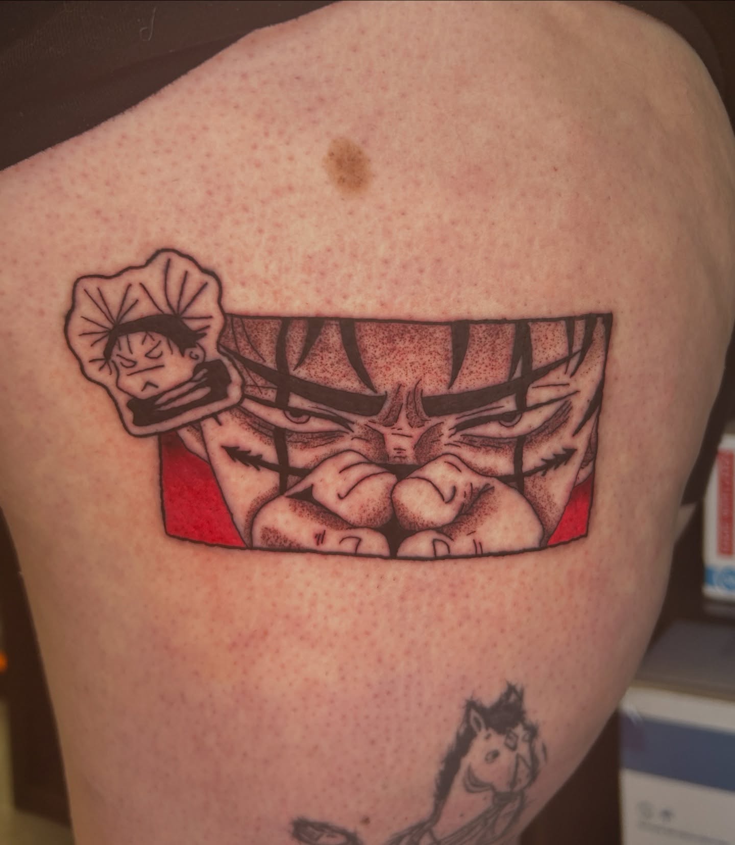 Tattoo by @tatted_pumpkin — dotwork, anime