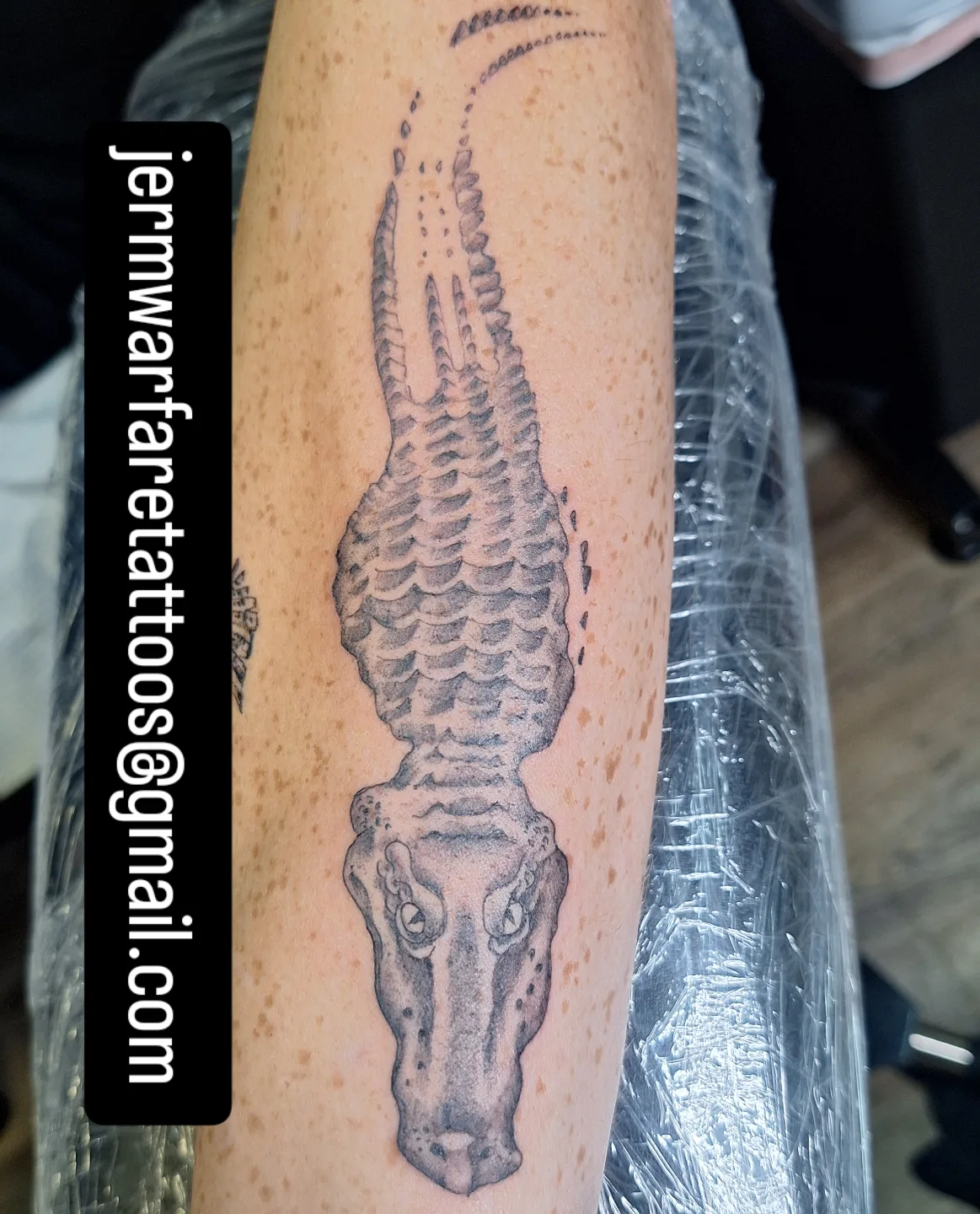 Tattoo by @jermwarfare_tattoos — black_and_grey