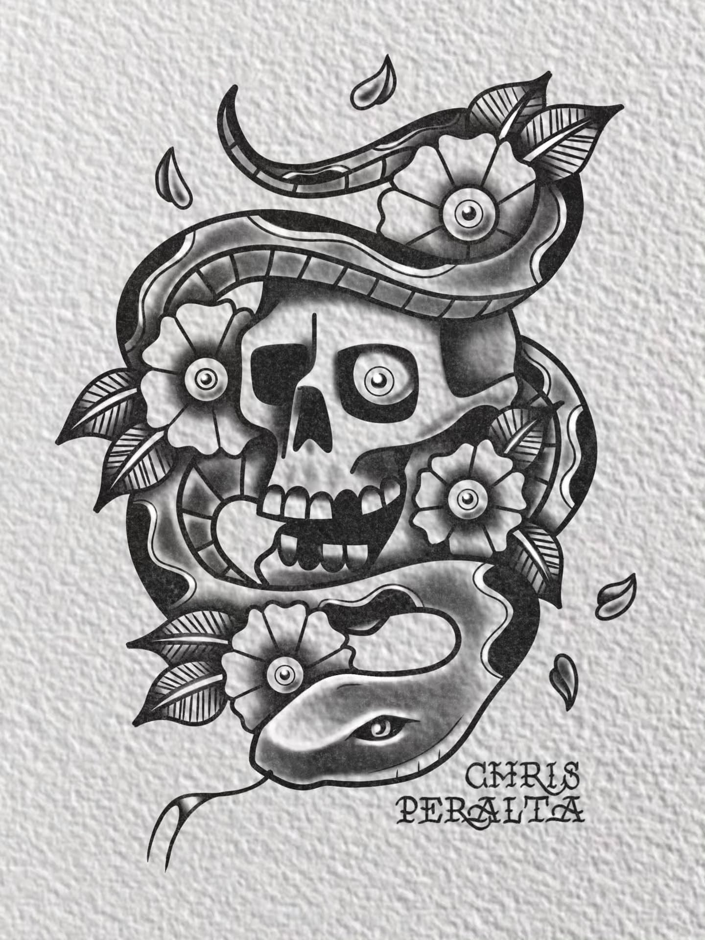 Tattoo by @peraltatattoos — american_traditional, black_and_grey