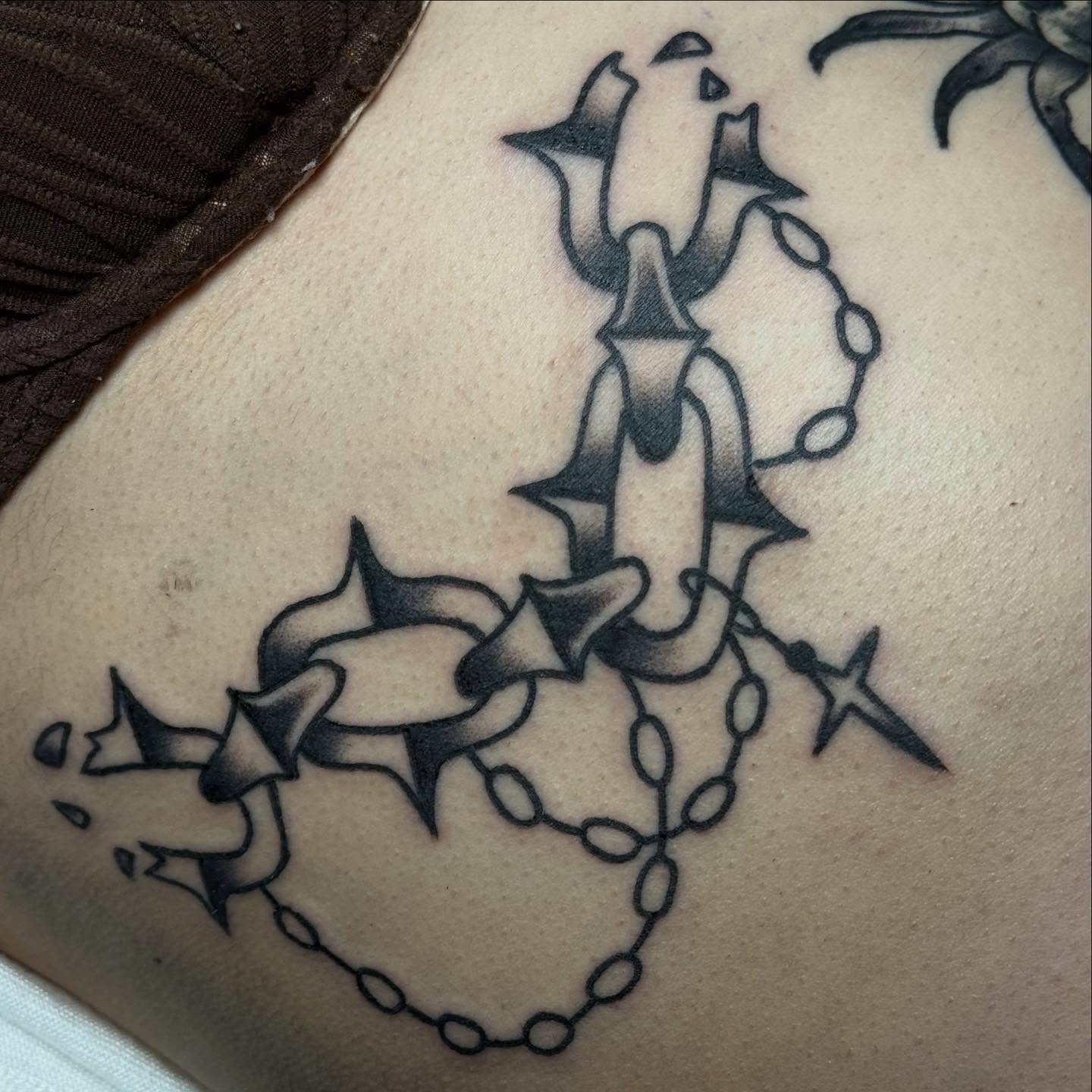 Anchor black and grey tattoo on the ribs by ✮KAT✮