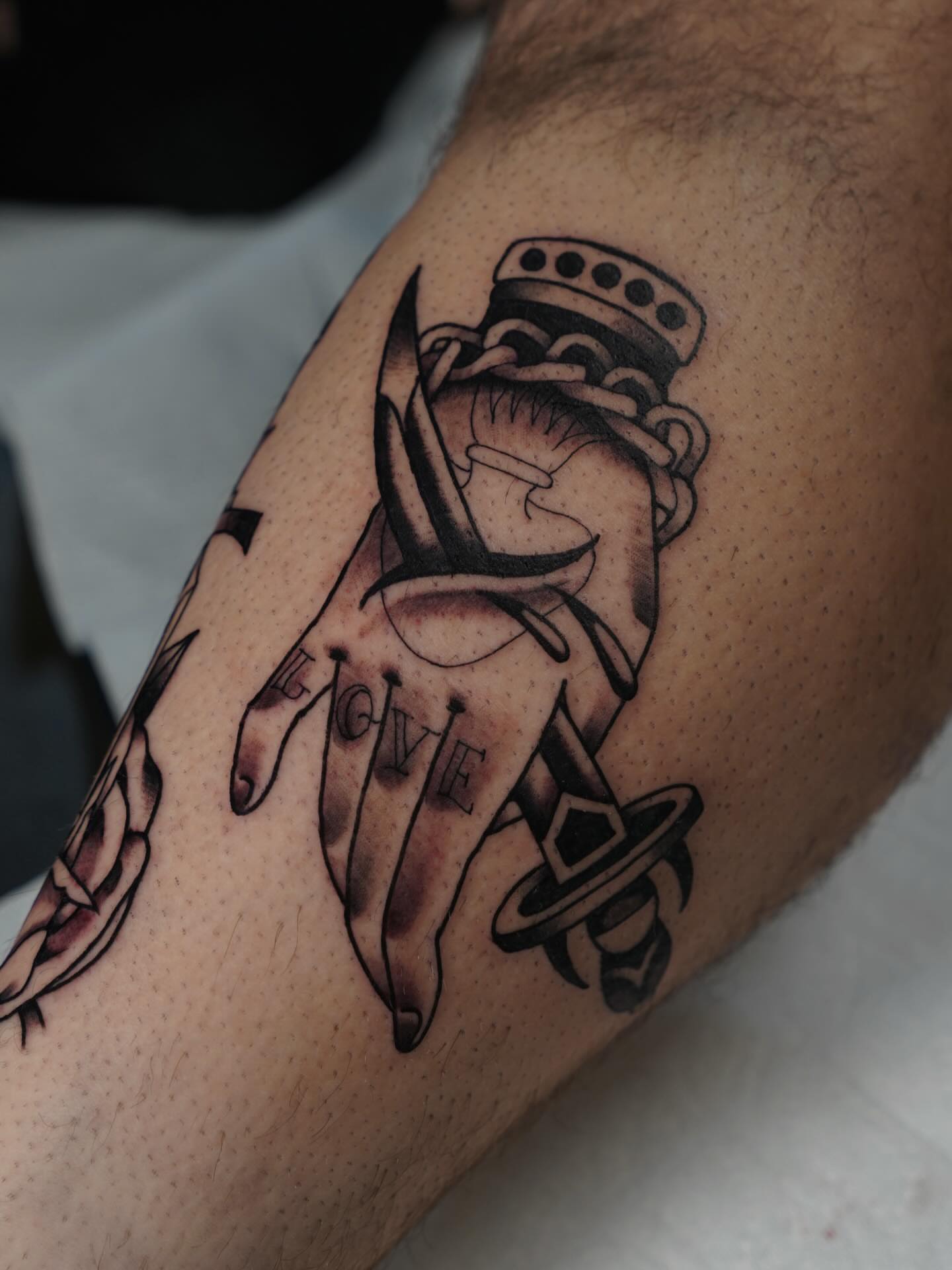 Tattoo by @joana.tattooer — american_traditional, black_and_grey