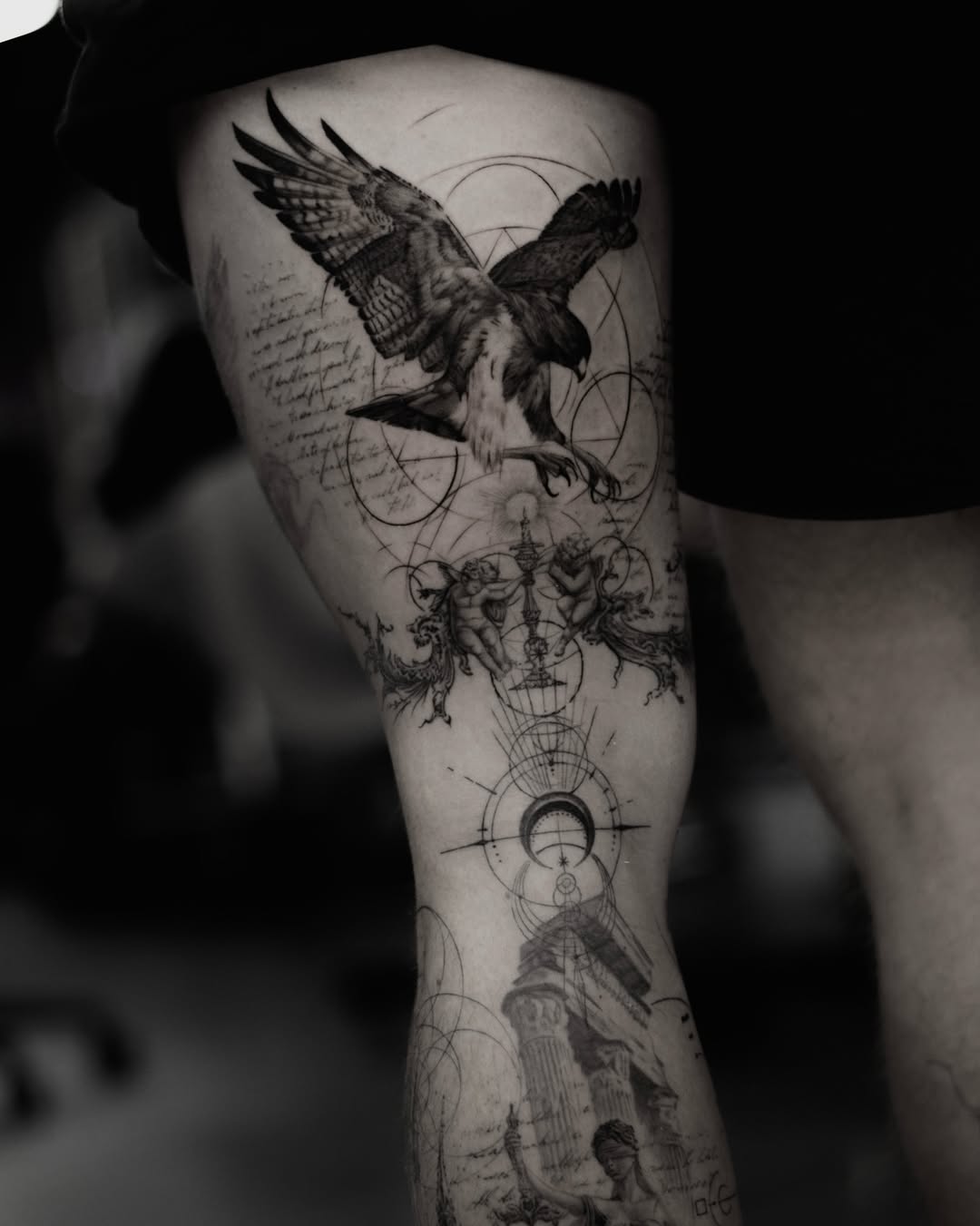 Tattoo by @ron.alvarez_tattoo — realism, geometric