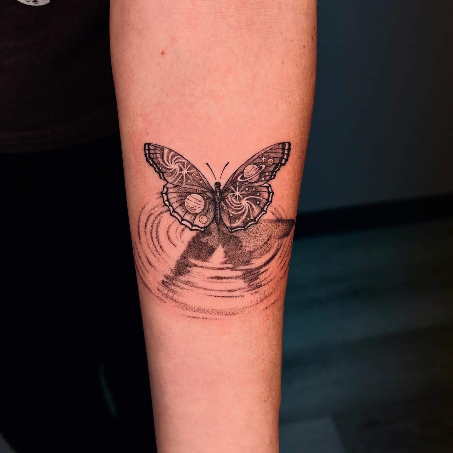 Tattoo by @b.b.tattoos — dotwork, realism