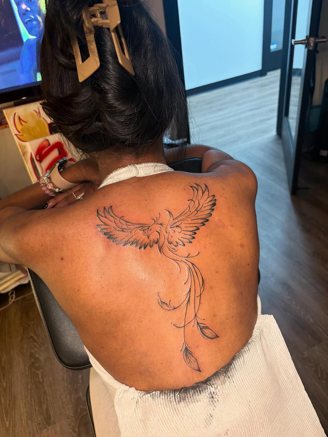Phoenix blackwork tattoo on the back by Barbie Mari ๐
โญ๏ธ