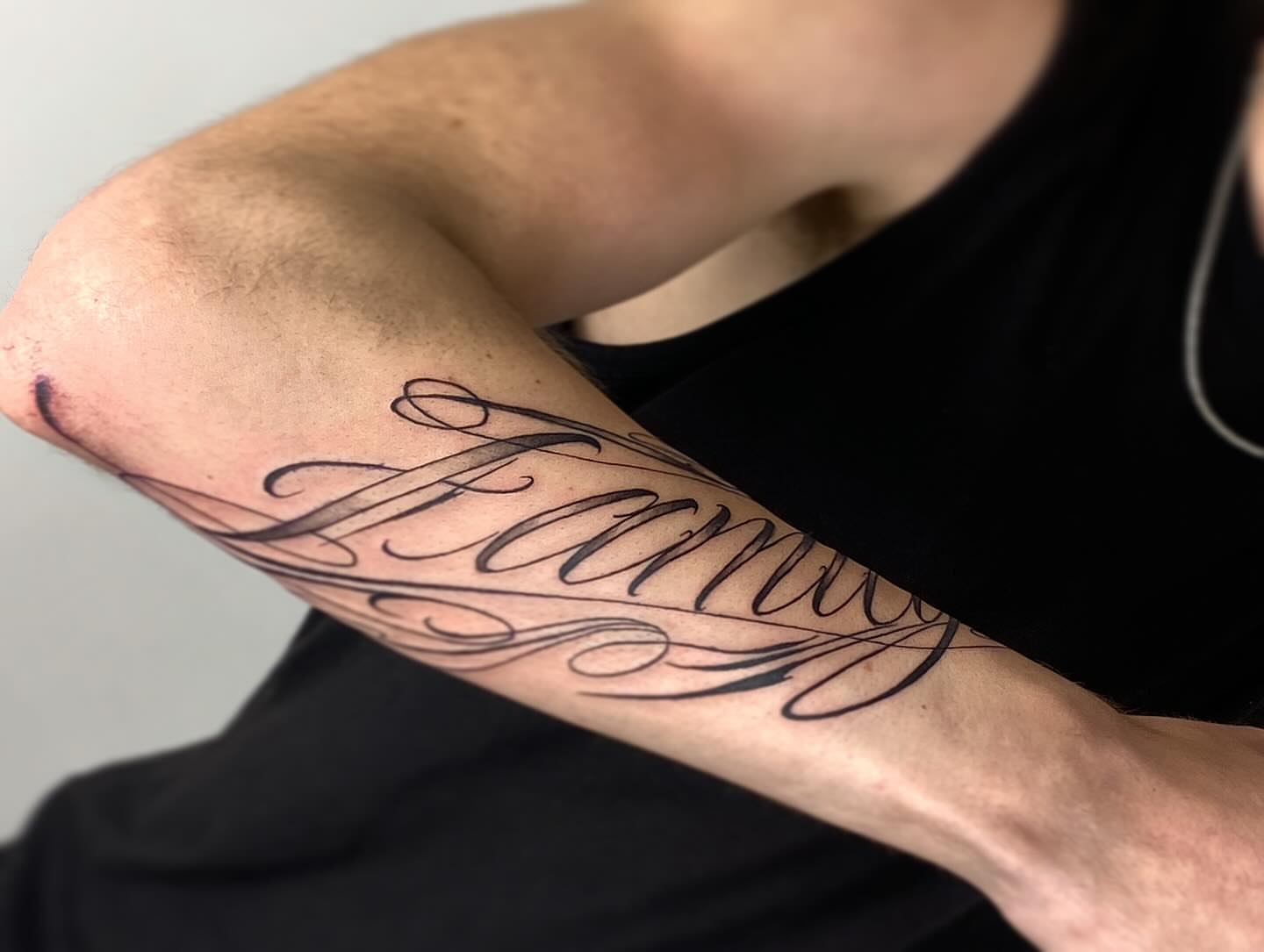 Tattoo by @shortkingtattoo — lettering_script