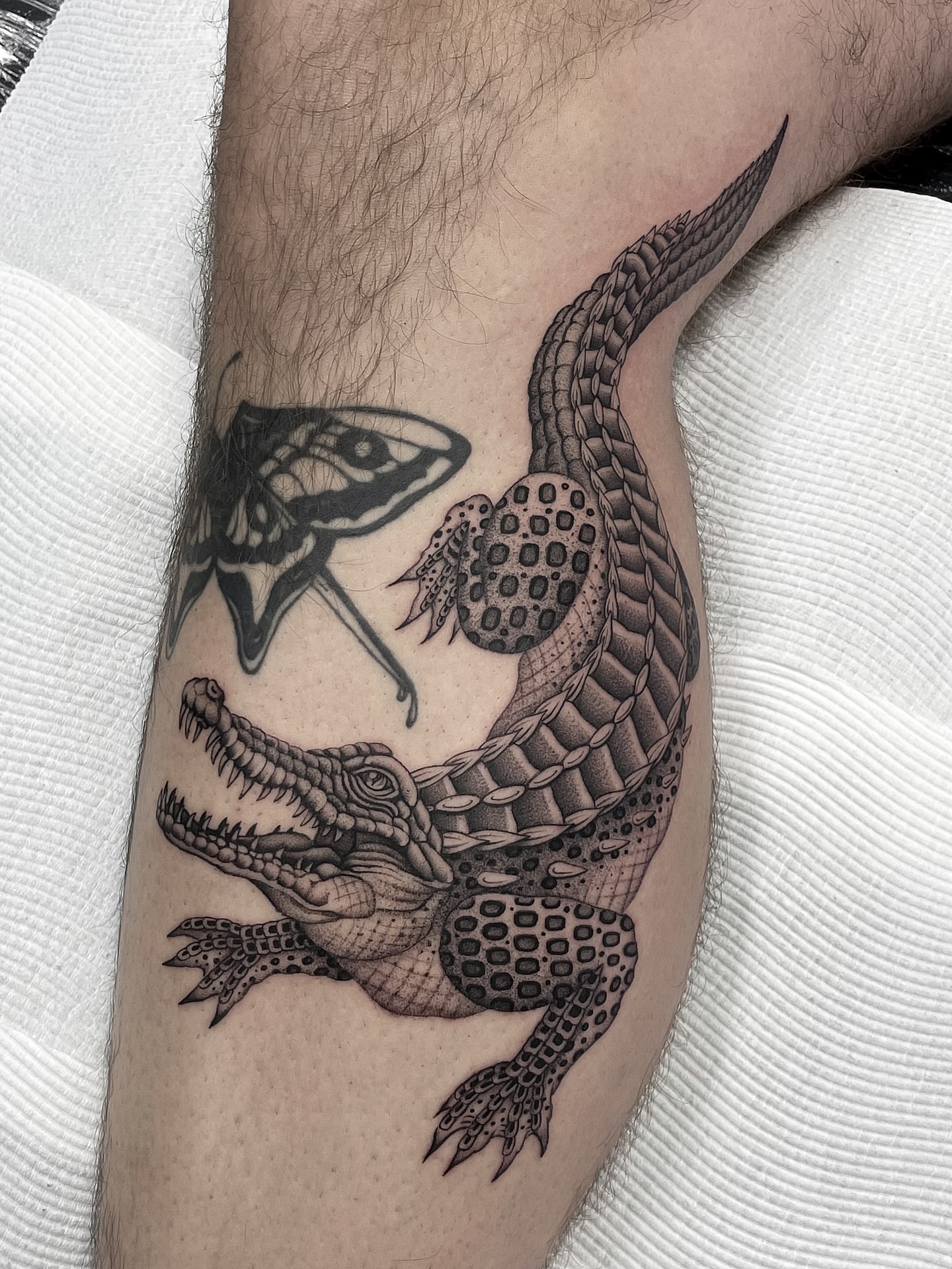 Tattoo by @bradtattoos_ — black_and_grey, realism