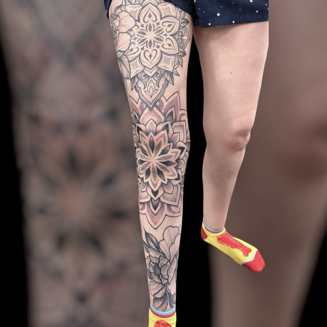 Tattoo by @meechtattoos_ — black_and_grey