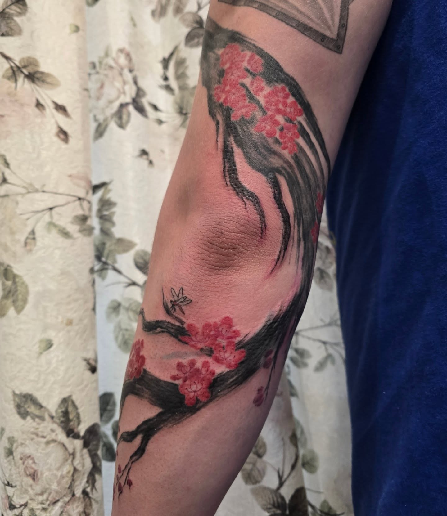 Cherry blossoms watercolor tattoo on the forearm by 🖤🥀🐉Taylor Nichole👻🌙✨️