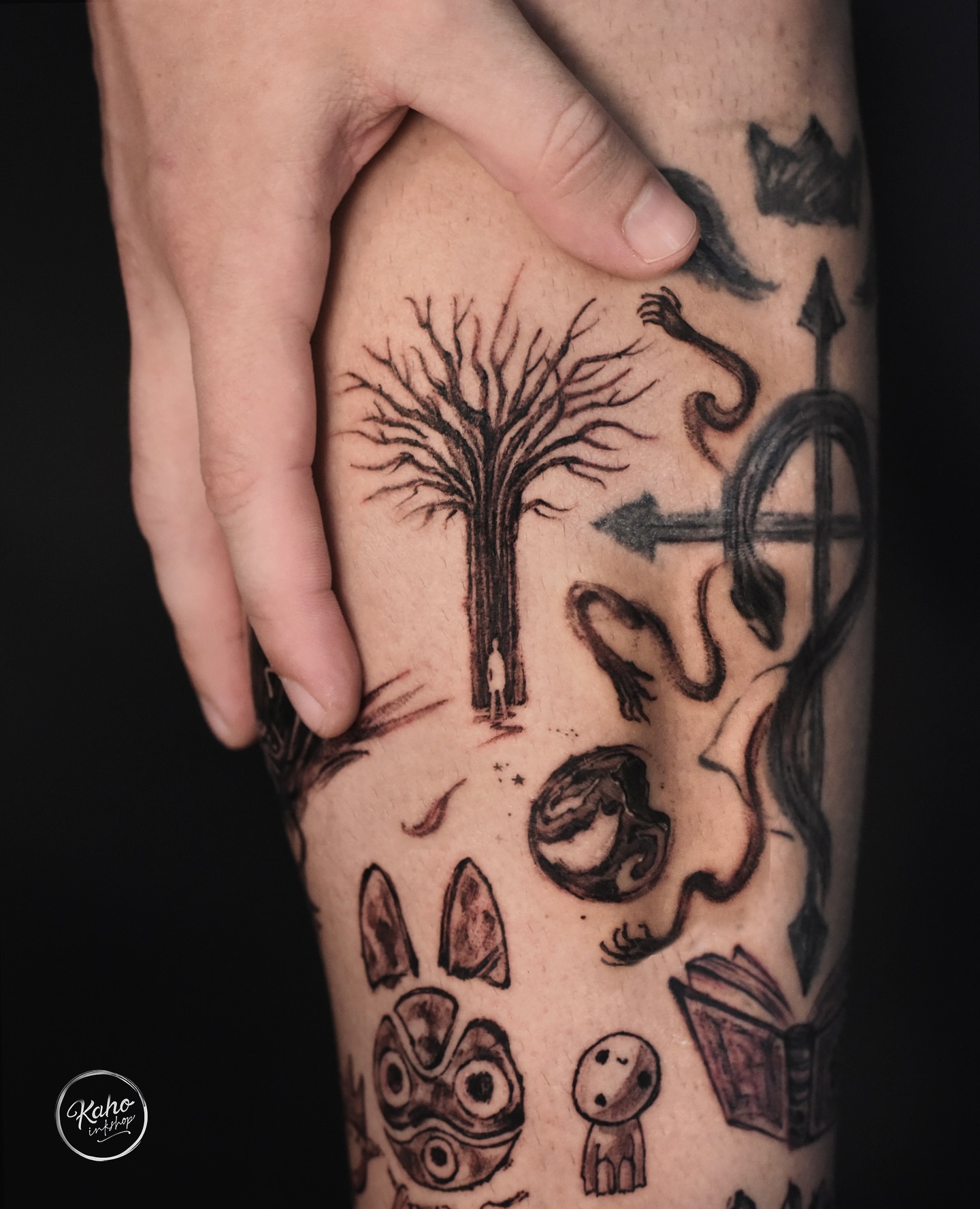 Tattoo by @kahoinkshop — black_and_grey