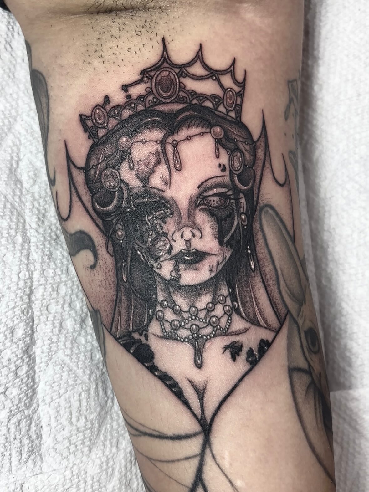 Tattoo by @inkkate_ — black_and_grey, realism