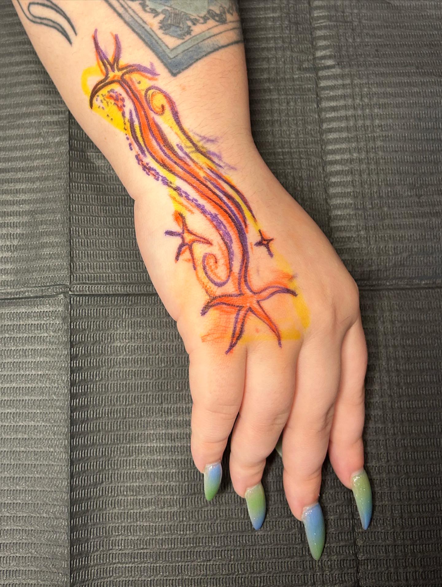 Seahorse watercolor tattoo on the hand by ✧✦ ☻ ✦✧