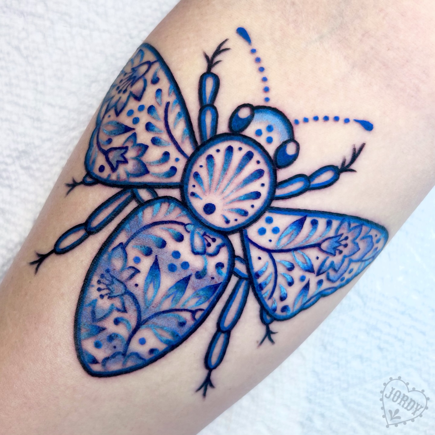 Butterfly dotwork tattoo on the forearm by jordy, Philadelphia, Pennsylvania