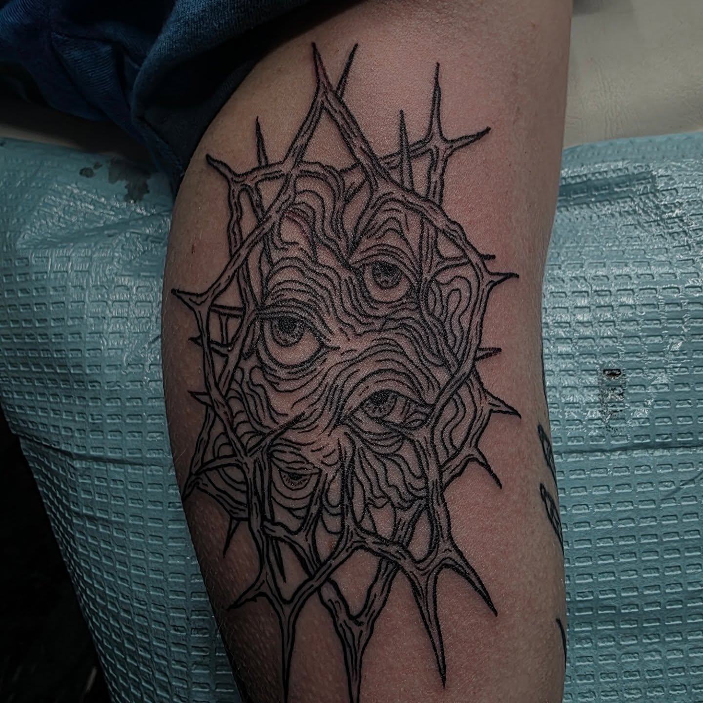 Tattoo by @bassheadtattoos — black_and_grey, geometric