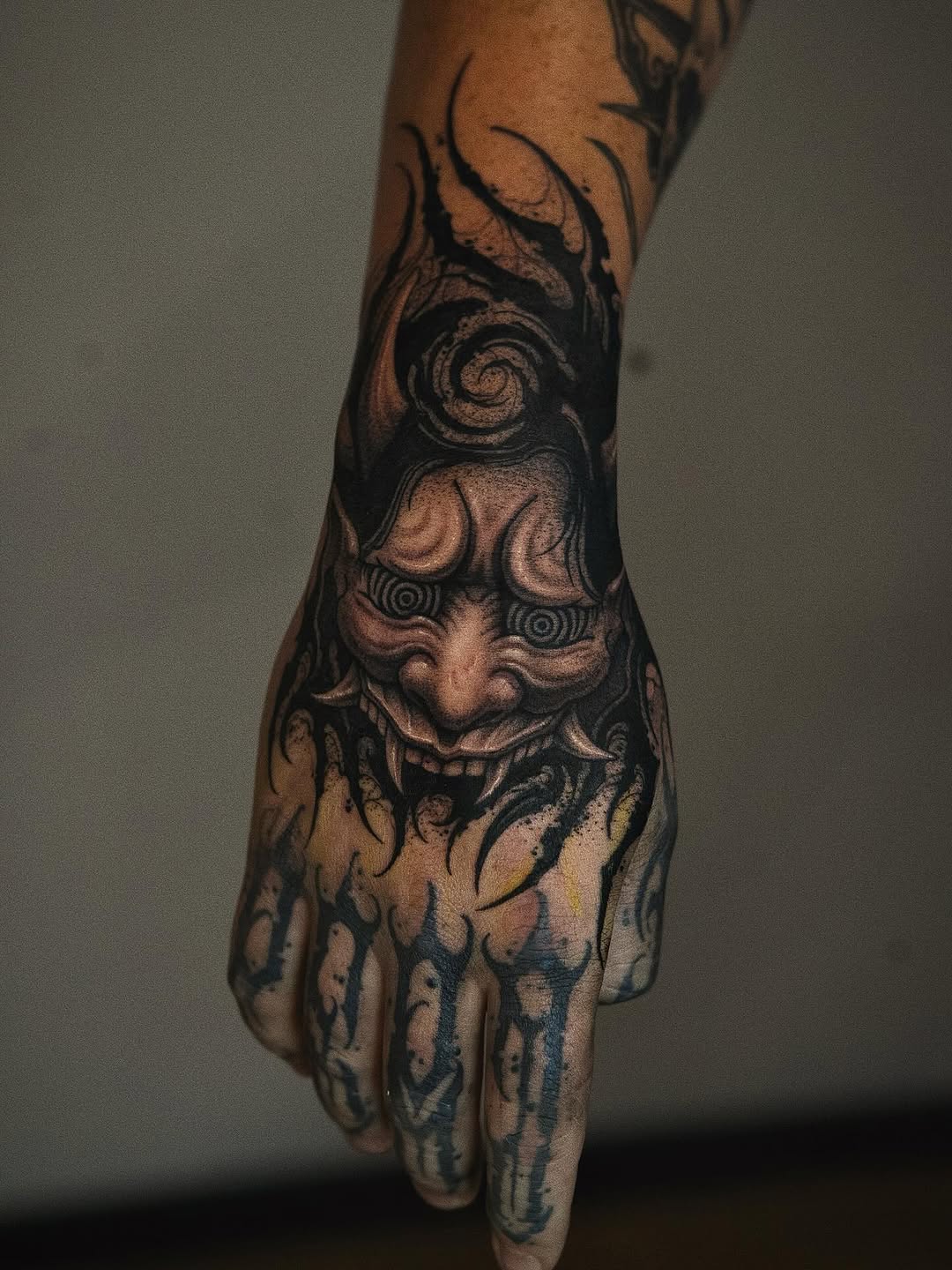 Tattoo by @blxcoxttt — black_and_grey, dark_realism